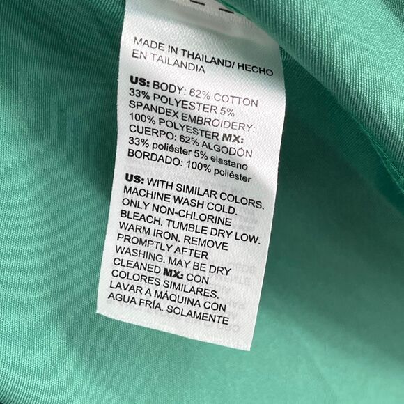 NWT CHICO'S Shirt Size 3 (XL) Green Button Front Non-Iron Fitted Quarter Sleeve - Picture 7 of 9